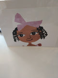 Card - Smiling Brown Girl w/Pink Bow