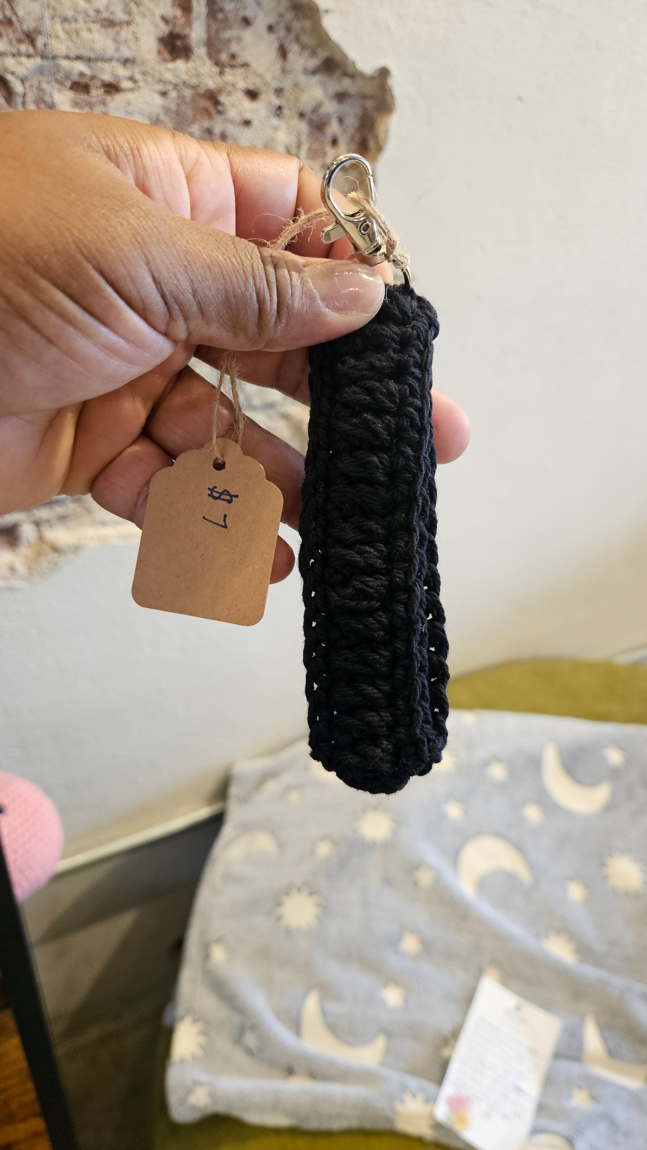 Black keyring wristlet