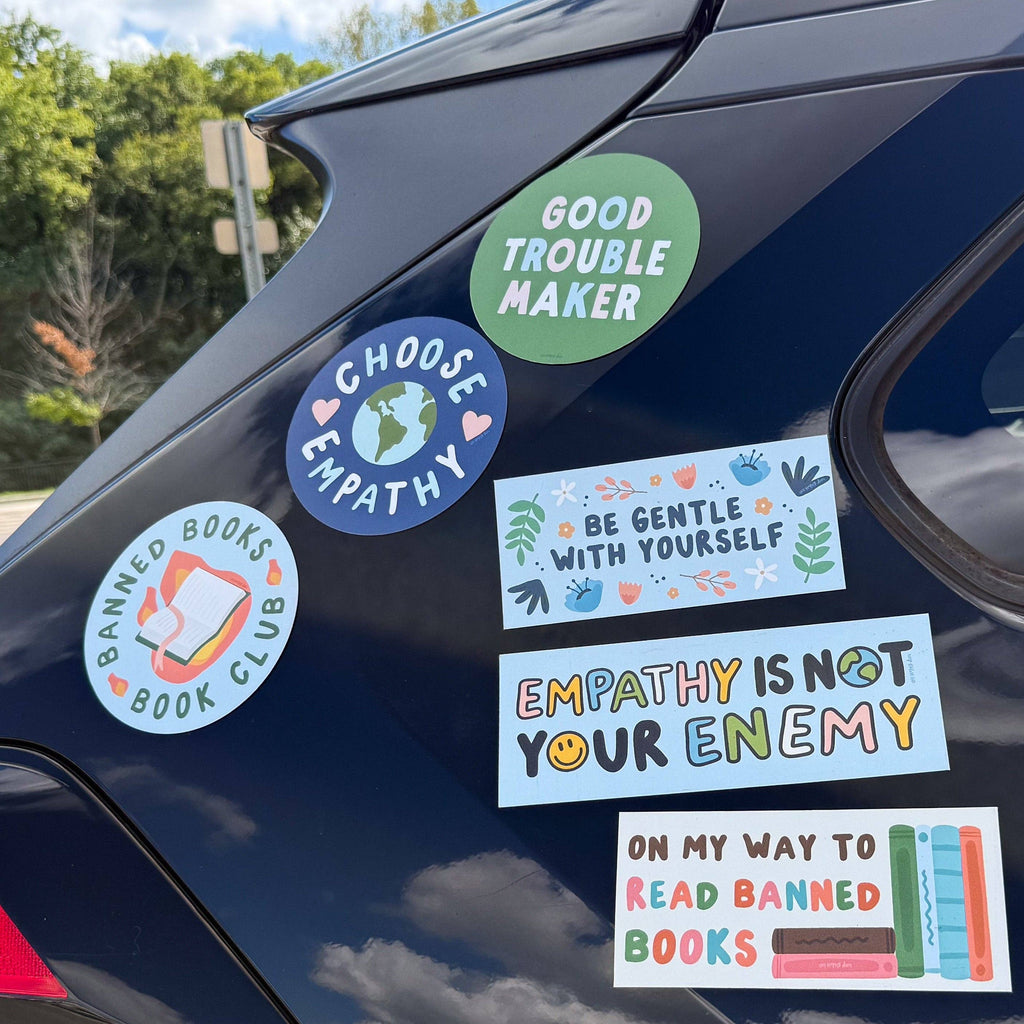 Oh Happy Dani - On My Way to Read Banned Books Magnet