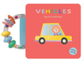 Vehicles: My First Rattle Book: Board Book with Rattle Handle (Baby's World) cover image