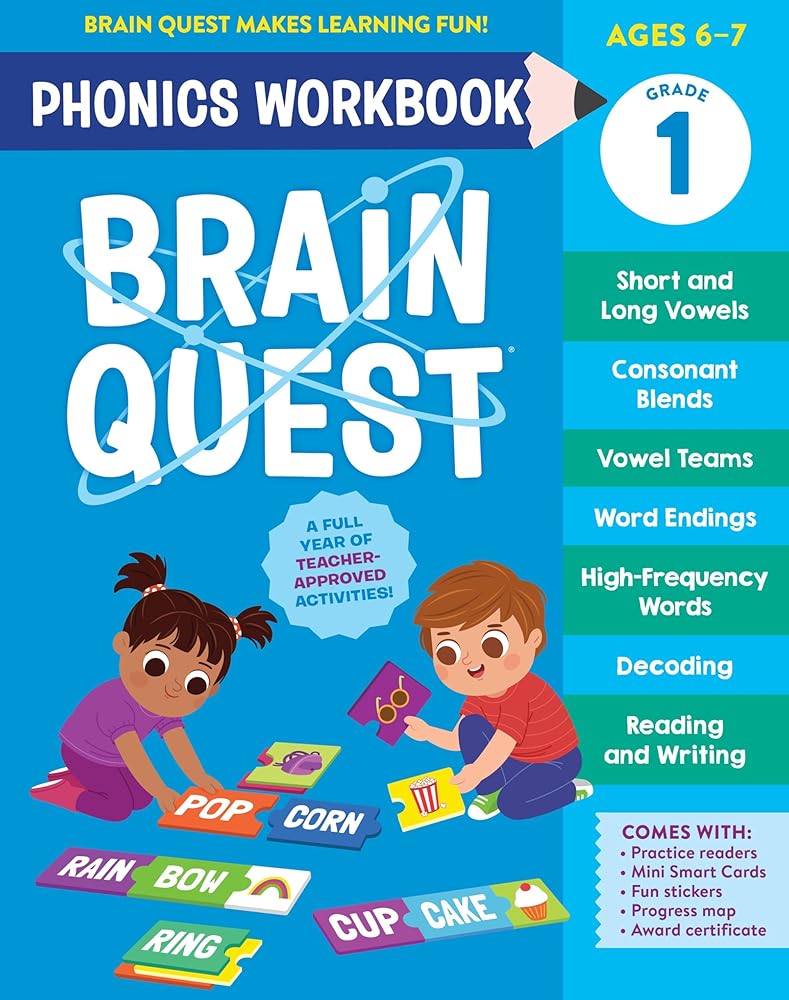 Brain Quest Phonics Workbook: Grade 1 (Brain Quest Phonics Workbooks, 3) cover image