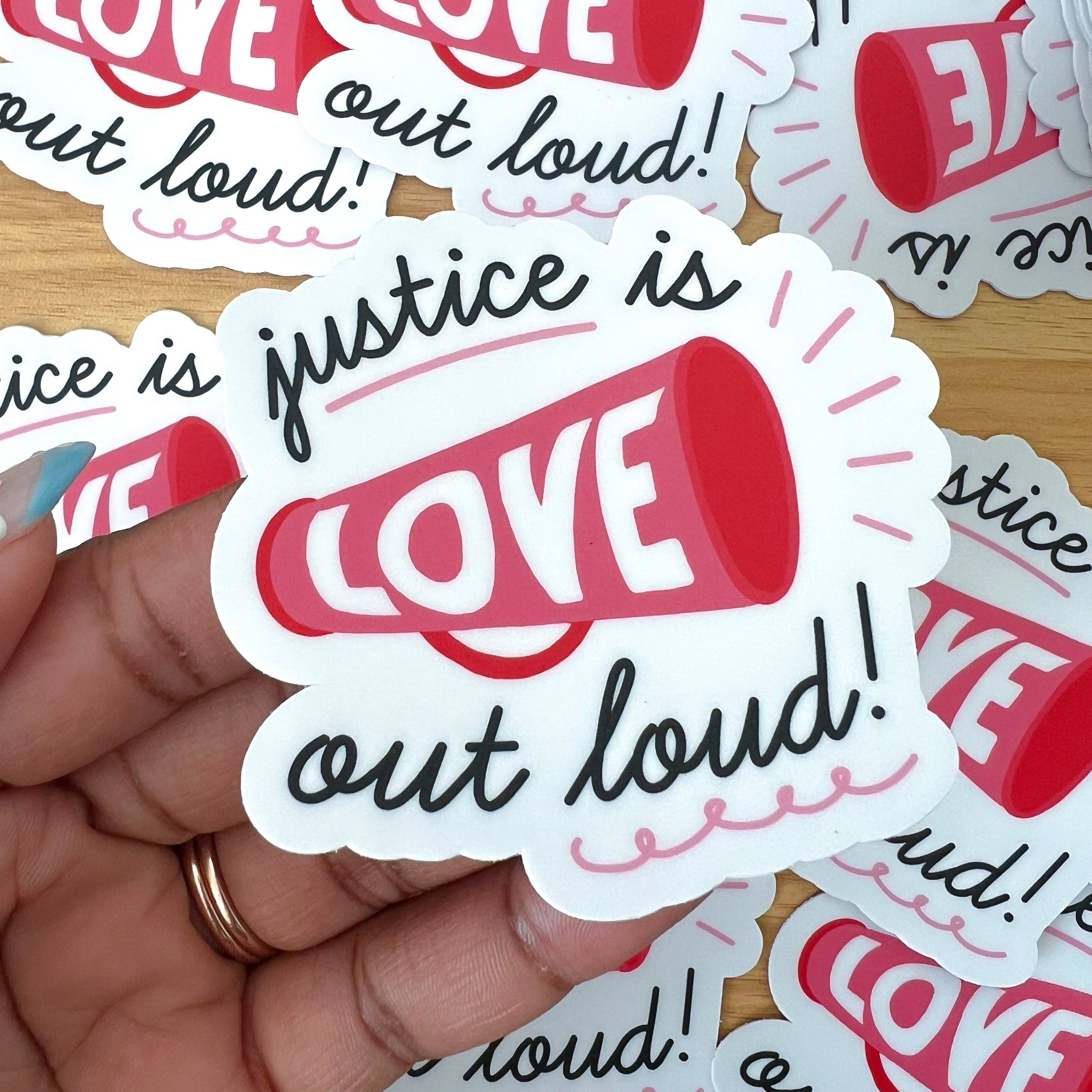 Oh Happy Dani - Justice is Love Out Loud Sticker